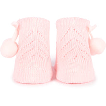 Load image into Gallery viewer, Ysabel Mora Newborn Ribbed Light Pink Pom-Pom Socks