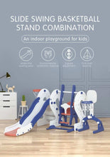 Load image into Gallery viewer, Indoor slide & Swing & Ball frame & Basketball stands