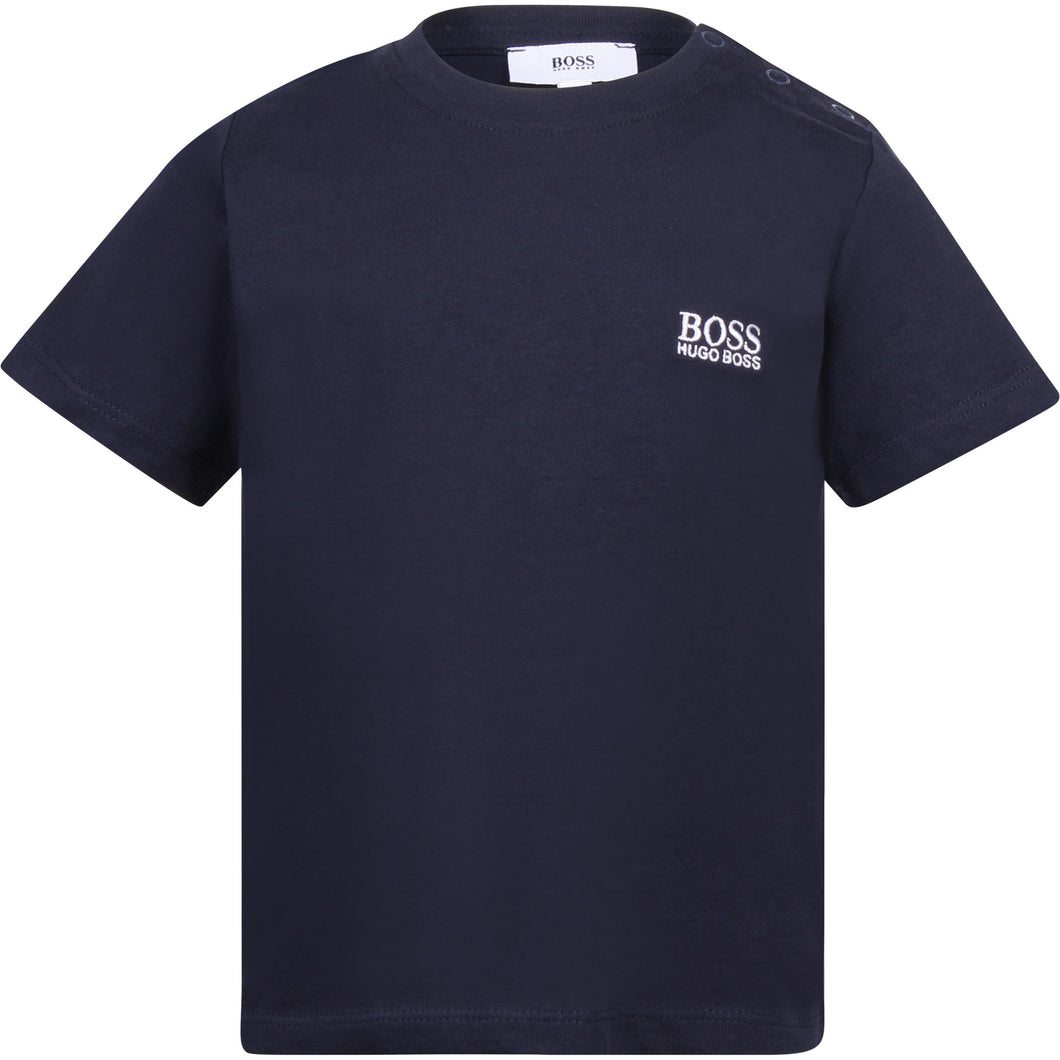 BOSS Boys' Logo T-Shirt in Navy Blue