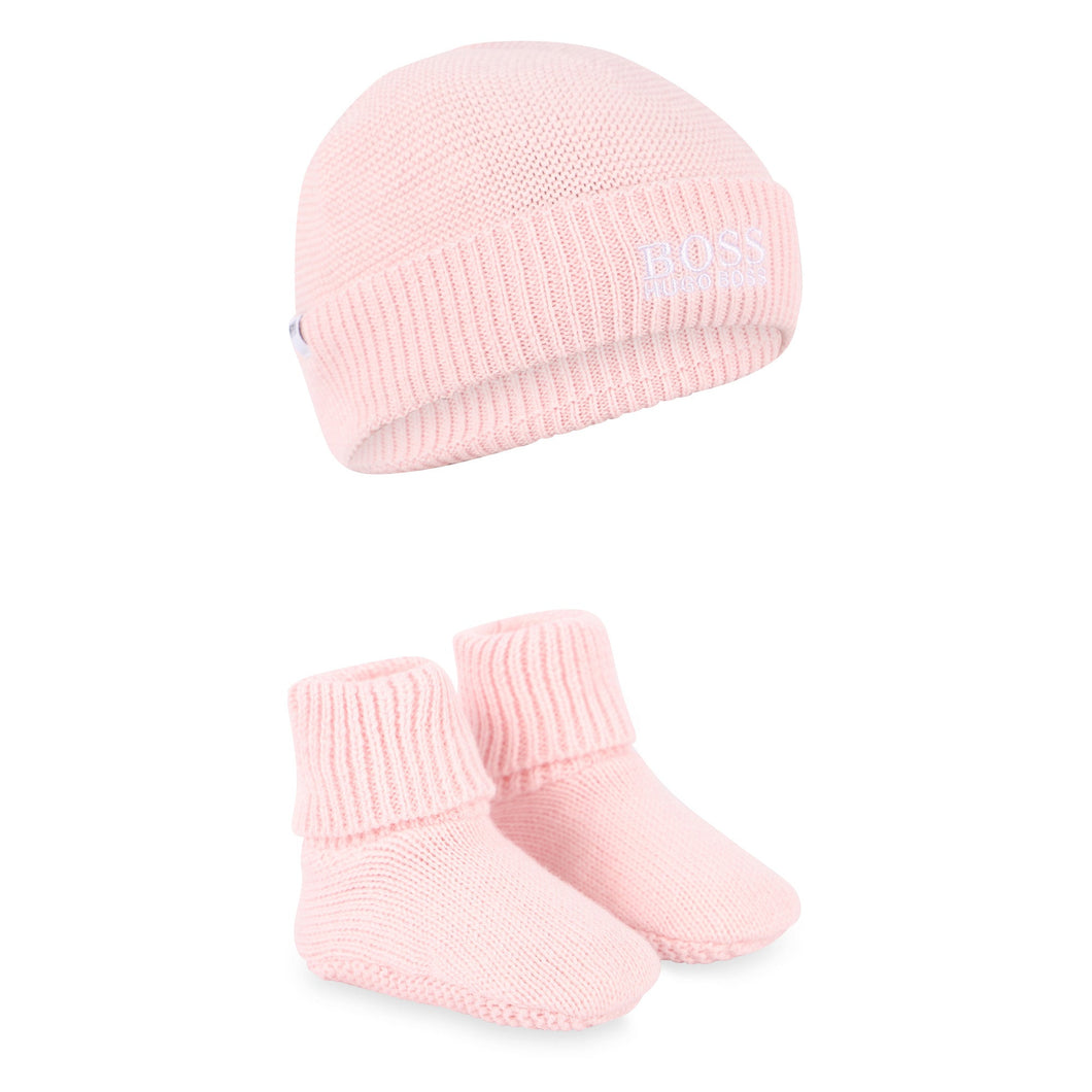 BOSS Knit Logo Cap and Baby Shoes i