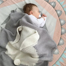 Charger l&#39;image dans la galerie, Couverture en tricot doux pour bébé avec motif animal mignon
